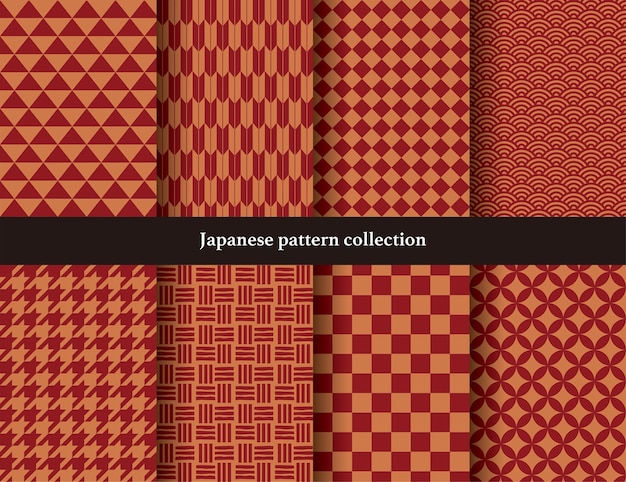 Japanese traditional continuous pattern set