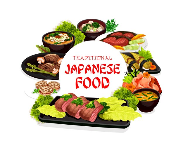 Japanese traditional food Asian cuisine dishes