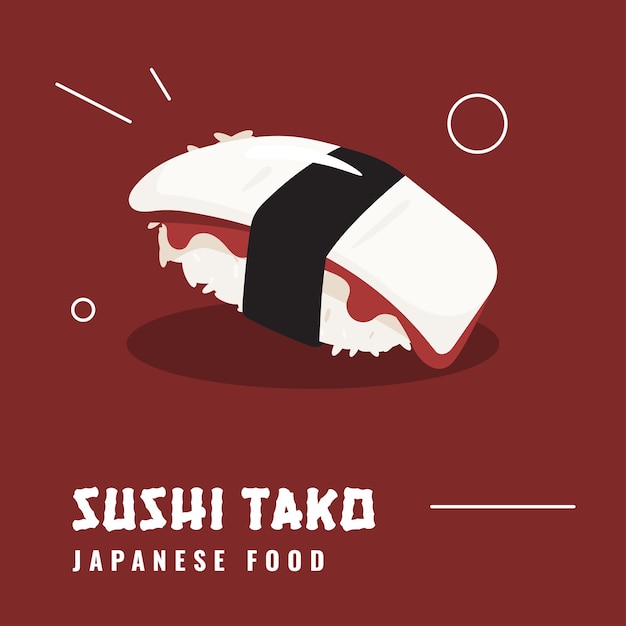 Cibo tradizionale giapponese sushi tako