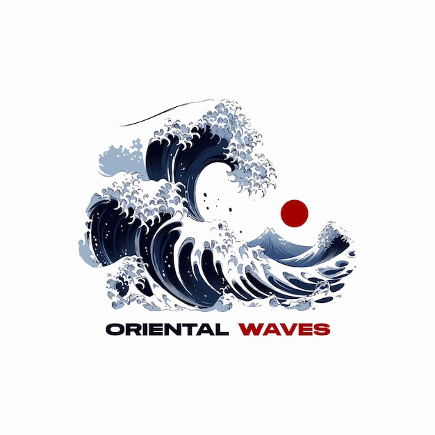 Japanese wave vector illustration