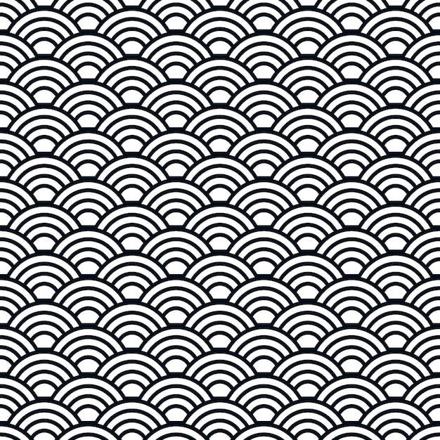 Japanese waves seamless pattern