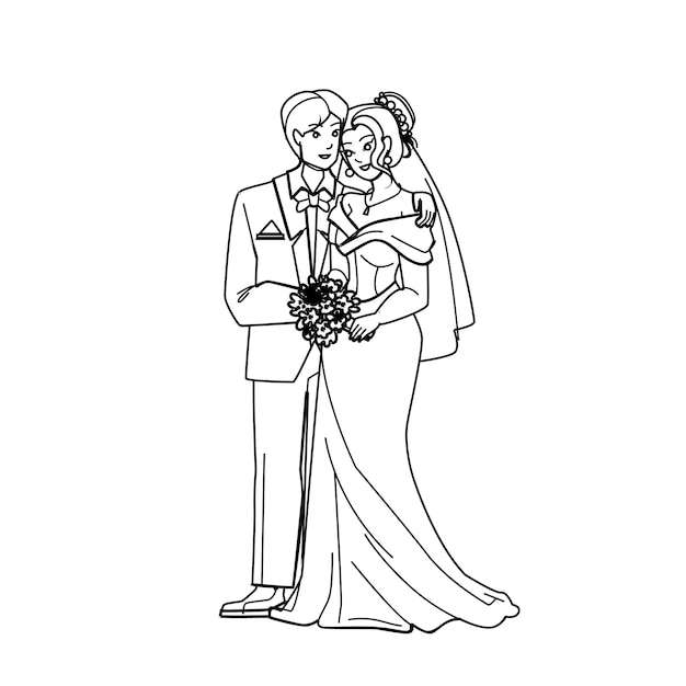 Japanese wedding vector