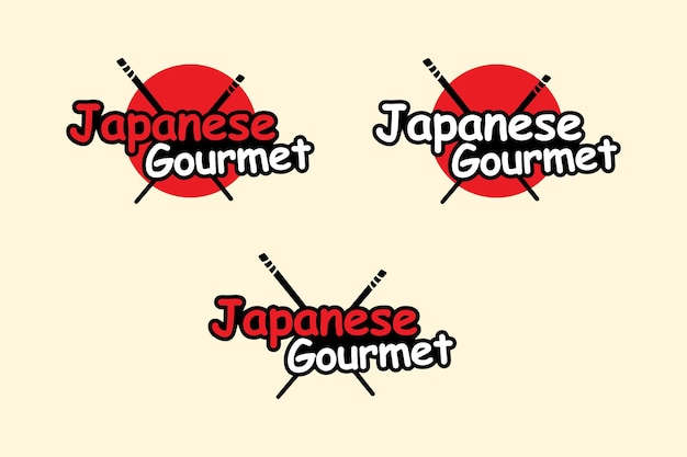 japanesse gourment label voedsel logo ontwerp sjabloon element vector