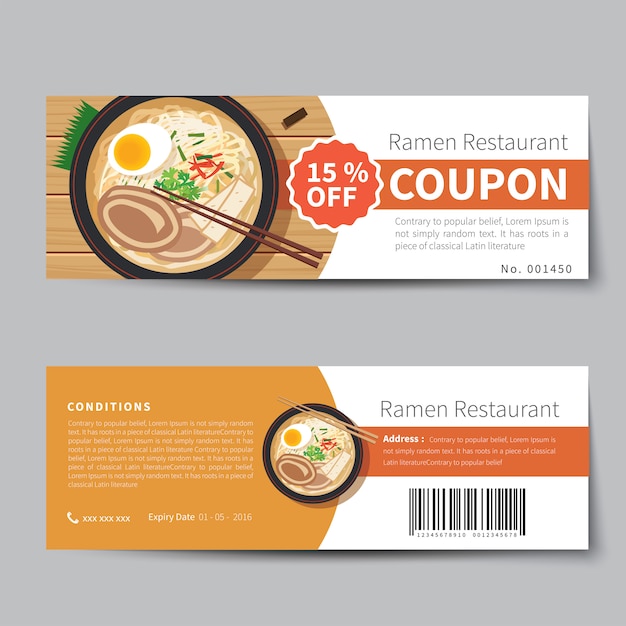 Japans eten coupon korting sjabloon plat ontwerp