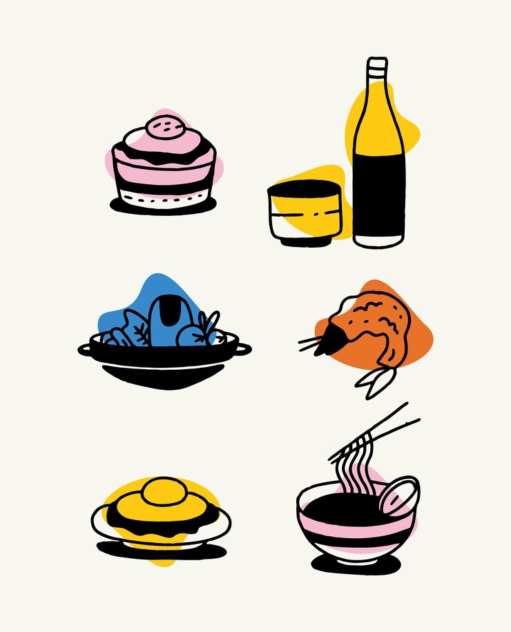 Japans eten hand getrokken doodle vector