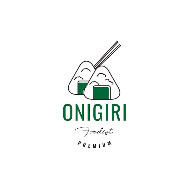 Japans eten onigiri heerlijk recept rijst nori logo ontwerp vector illustratie pictogrammalplaatje