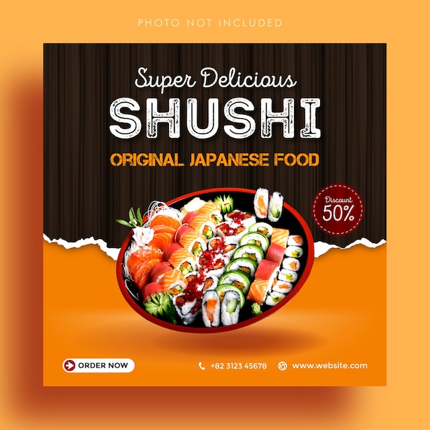 Vector japans eten promotie sociale media instagram post sjabloon voor reclamebanner