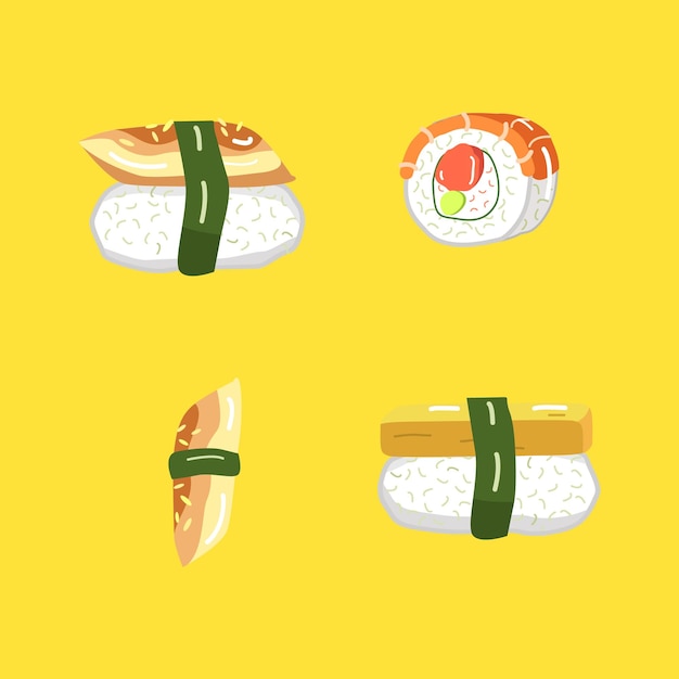 Japans eten sushi variant collectie illustratie