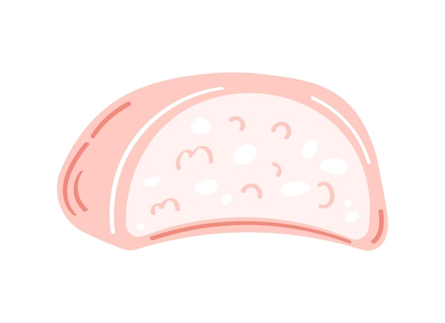 Japans mochi-rijstdessert. Vectorillustratie geïsoleerd op een witte achtergrond