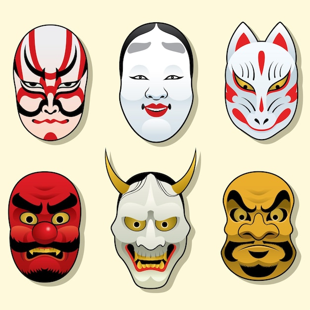 Vector japans traditioneel masker