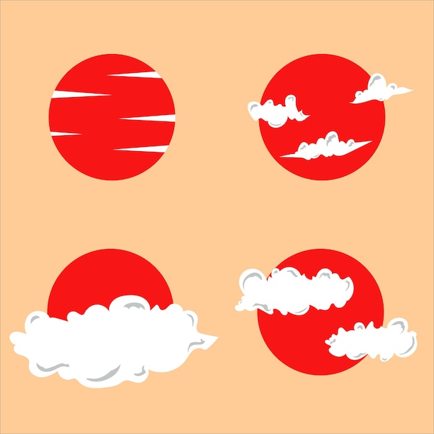 Japans zonlogo met wolk