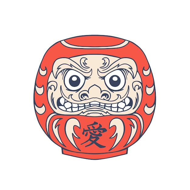 japanse daruma pop illustratie