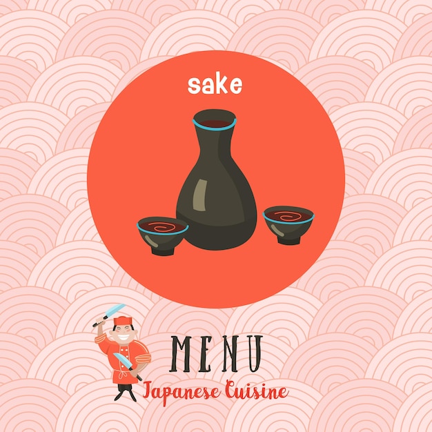 Vector japanse keuken. een set sjablonen van het menu van een japans restaurant.