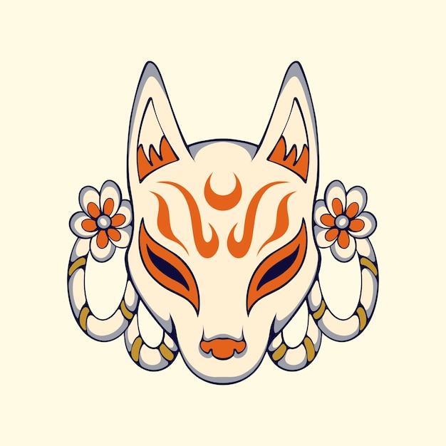 Japanse kitsune masker vector kunst