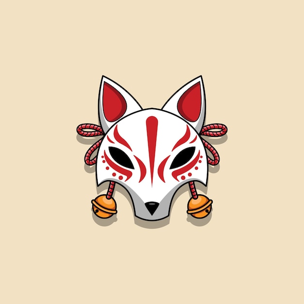 Japanse kitsune masker vectorillustratie