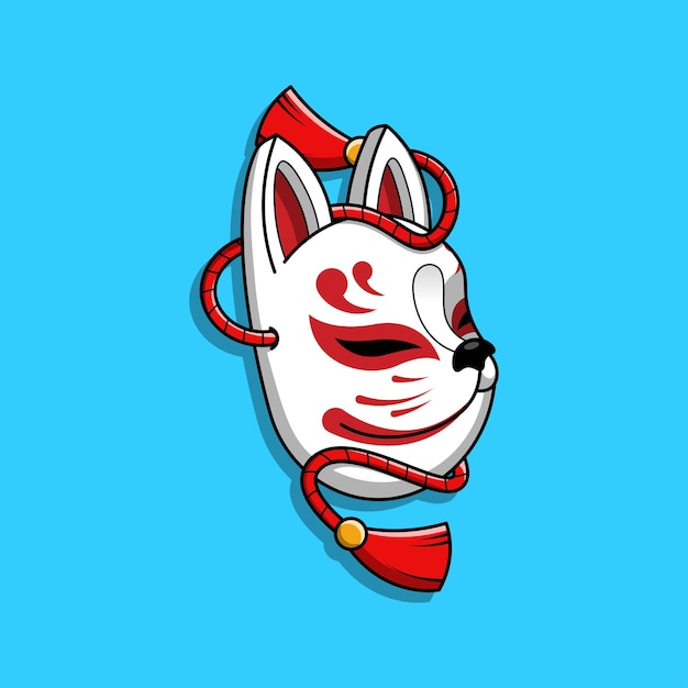 Japanse kitsune masker vectorillustratie