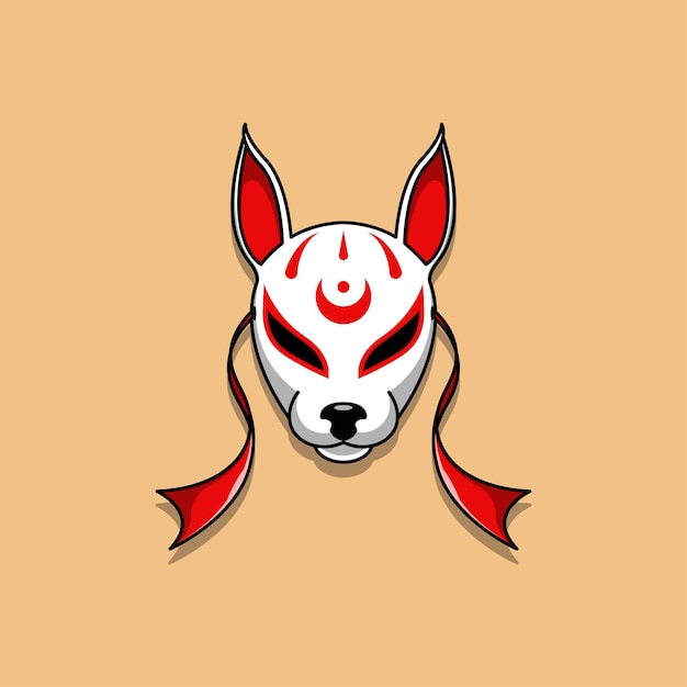 Japanse kitsune masker vectorillustratie