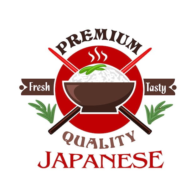 Japanse kleefrijst met gekruiste eetstokjes icon