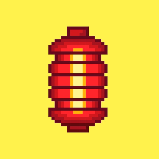 Japanse lantaarn in pixel art stijl