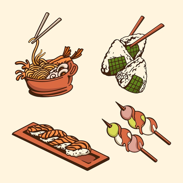 Japanse lekker eten vector set