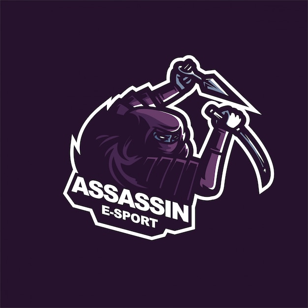 Japanse moordenaar e-sport gaming mascotte logo sjabloon