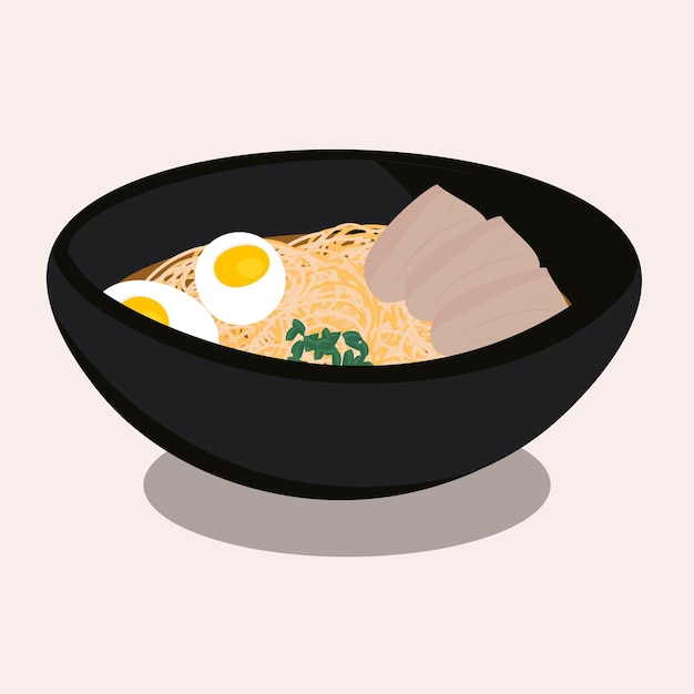 Japanse nationale keuken ramen soep Vector illustratie