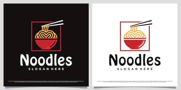 Japanse ramen noodle logo ontwerpsjabloon met eenvoudig concept en creatief element