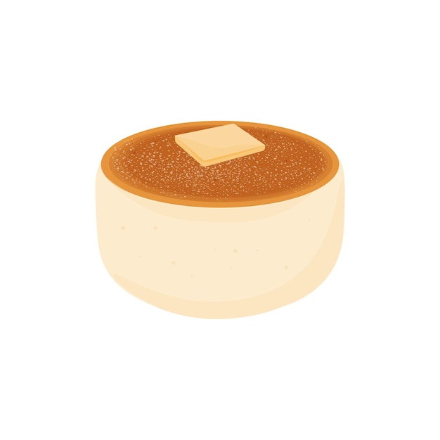 Vector japanse souffle pannenkoek vector illustratie logo met gesmolten boter