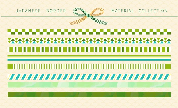Japanse stijl titel vector frameillustration frame set groene matcha border