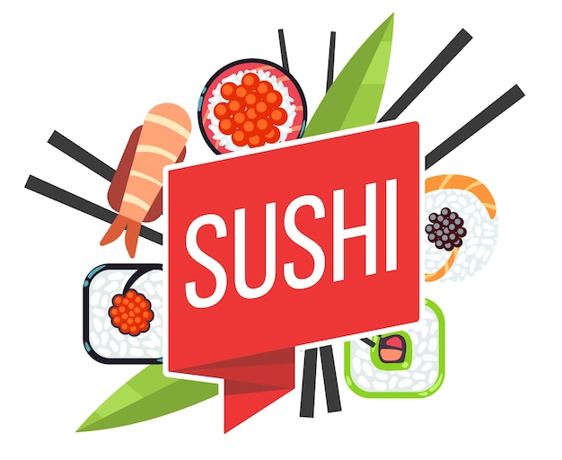 Japanse sushi menu vector illustratie sjabloon