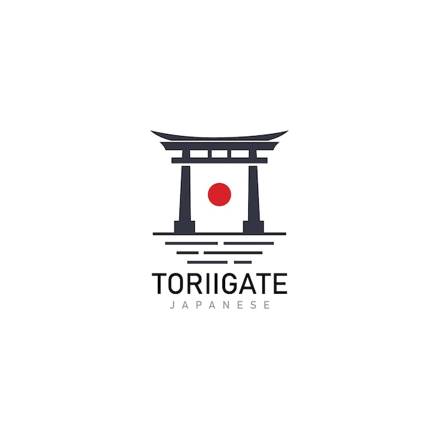 Japanse torii gates logo en symbool design icoon