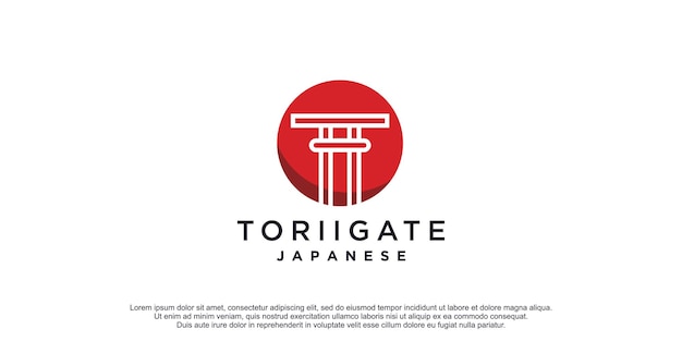 Japanse torii gates logo en symbool design icoon