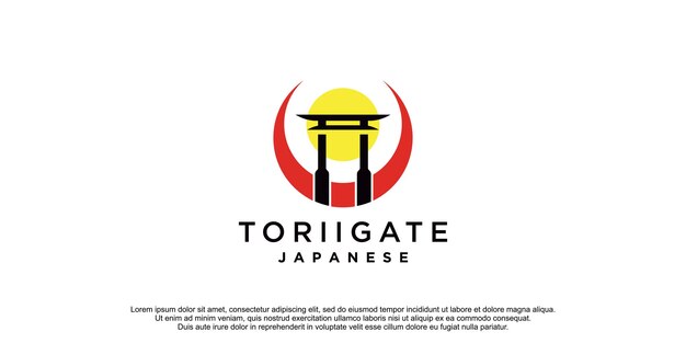 Japanse torii gates logo en symbool design icoon