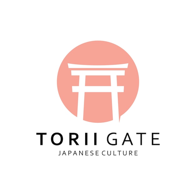 Japanse torii poort logo vector illustratie ontwerpsjabloon