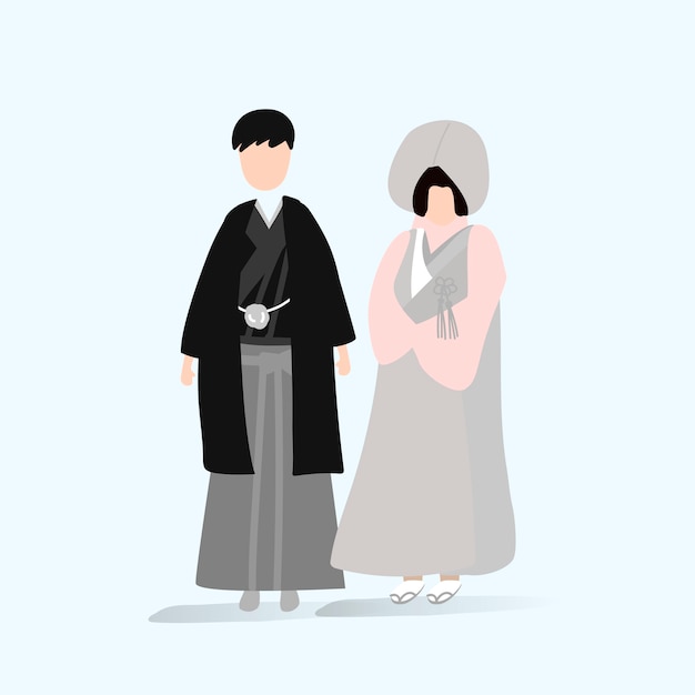 Japanse traditionele trouwjurk vector