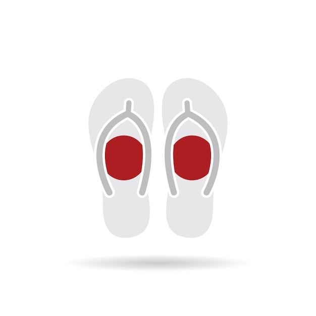 Japanse vlag flip flop sandalen pictogram op een witte achtergrond