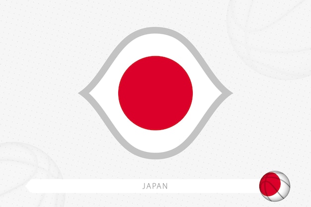 Japanse vlag voor basketbalcompetitie op grijze basketbalachtergrond.