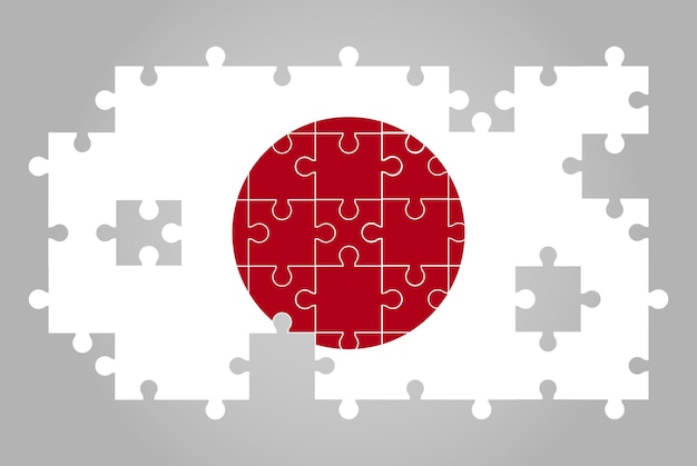 Japanse vlag vorm van puzzel vector puzzel kaart Japanse vlag voor kinderen