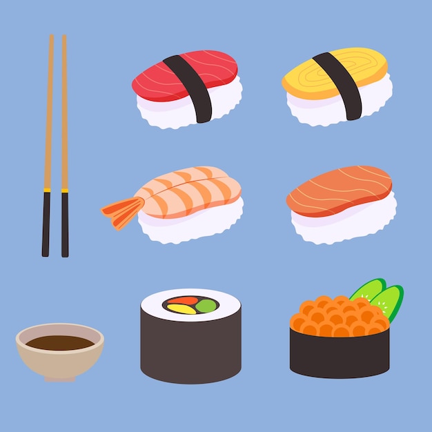 Vector japanse voedselsushi