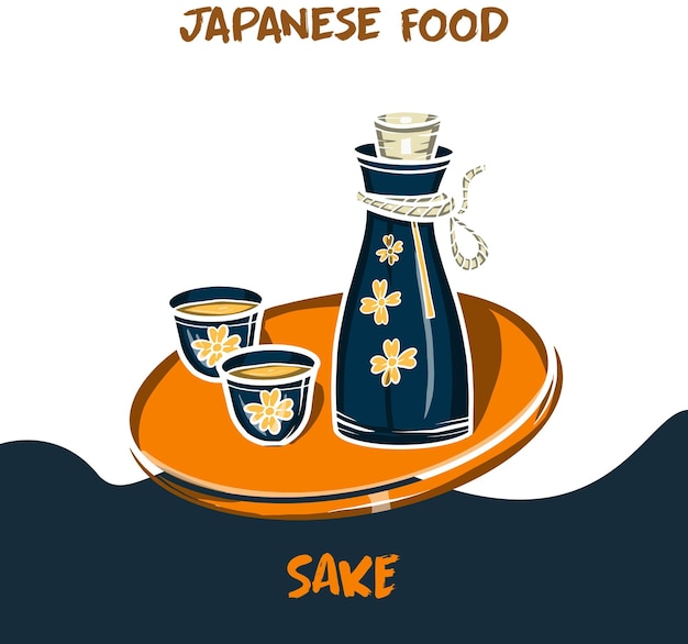 Vector japanse voedselvector sake