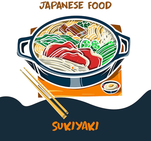 Vector japanse voedselvector sukiyaki