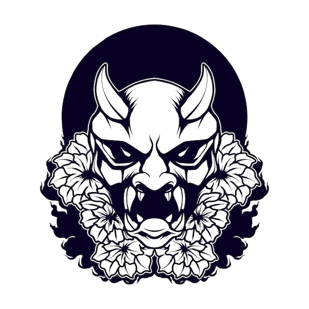 Japase oni mask vector ilustration