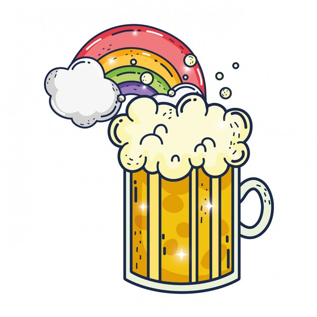Vector jar beer and rainbow saint patrick day