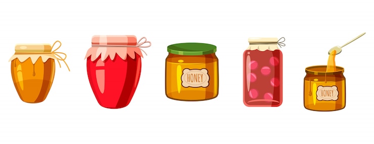 Vector jar elements set. cartoon set of jar