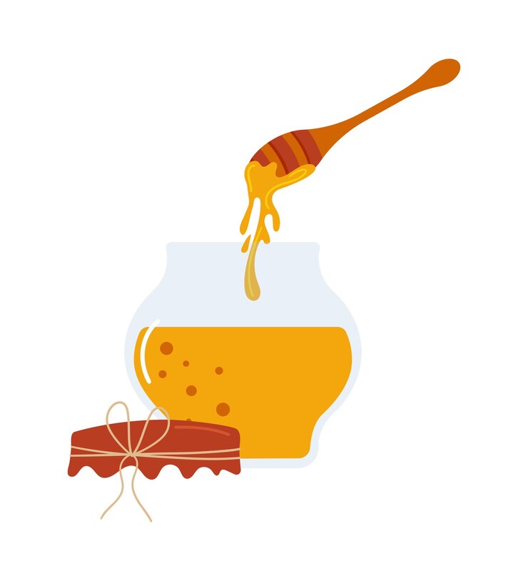 Vector a jar of honey and a spoon of honey honey on a spoon vector illustration