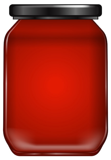 Vector a jar of jam on white background