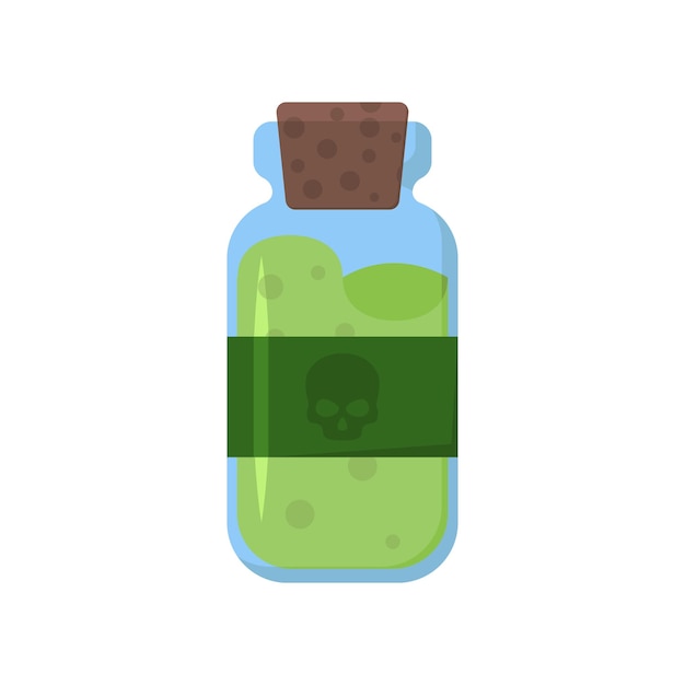 Jar of poison label with skull vector