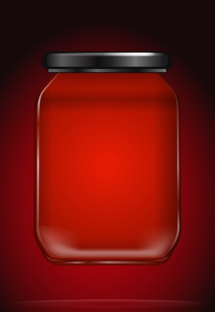 Jar on Red Baackground