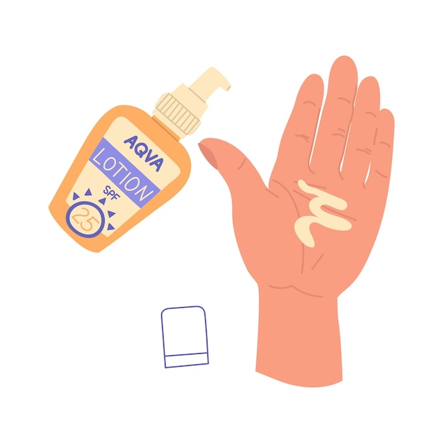 jar of sunscreen your hand Lotion is squeezed into the palm of your hand the lid is open Cosmetics