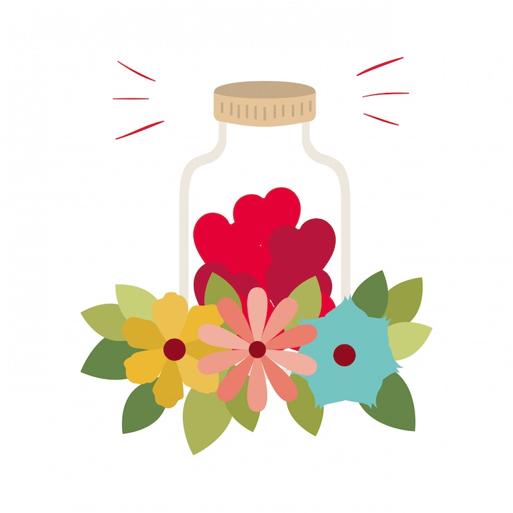 वेक्टर jar with hearts isolated icon